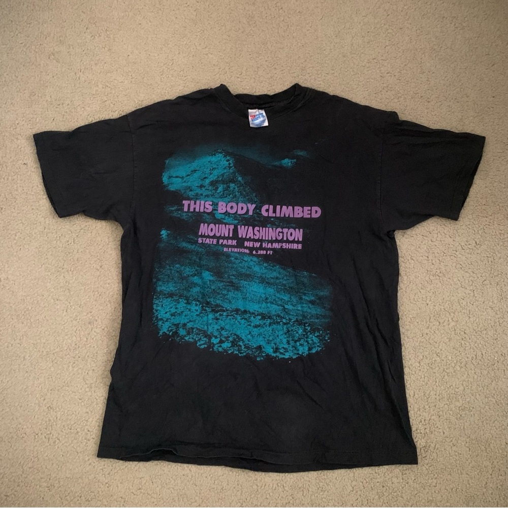 Vintage Hanes The Body Climbed Mount Washington State Park NH T-Shirt Men’s XL